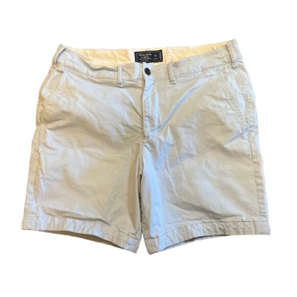 Abercrombie & Fitch Men's Light Blue Cotton Chino Stretch Shorts Size 31 - Picture 1 of 4